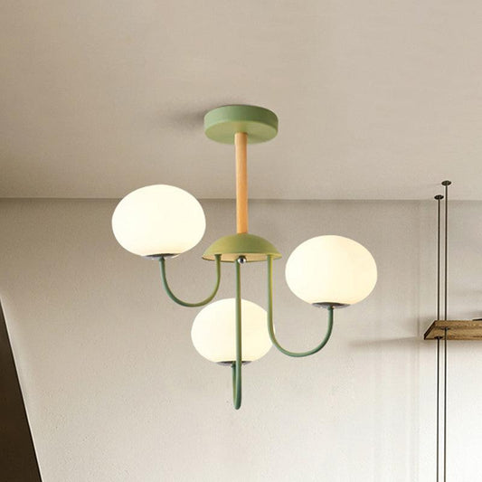 3/5 Lights Living Room Hanging Lamp Nordic Gray Green Chandelier - Rebooters