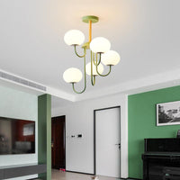 3/5 Lights Living Room Hanging Lamp Nordic Gray Green Chandelier - Rebooters