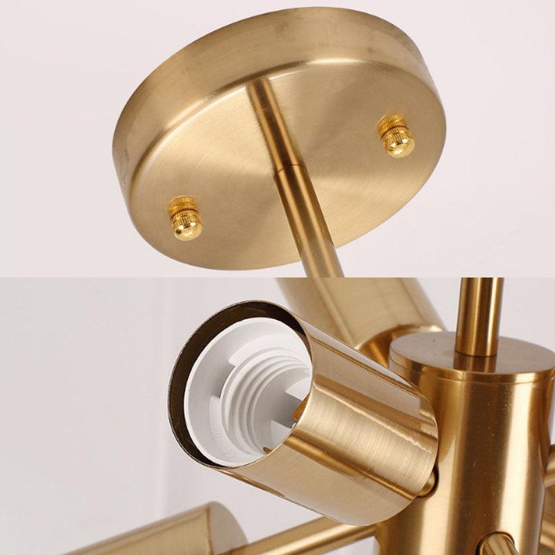 Bare Bulb Metal Chandelier Lighting Modernist 6 Heads Pendant - Rebooters