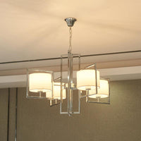 4 Lights Bedroom Chandelier Lighting Modern Chrome Ceiling Light - Rebooters
