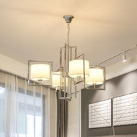 4 Lights Bedroom Chandelier Lighting Modern Chrome Ceiling Light - Rebooters
