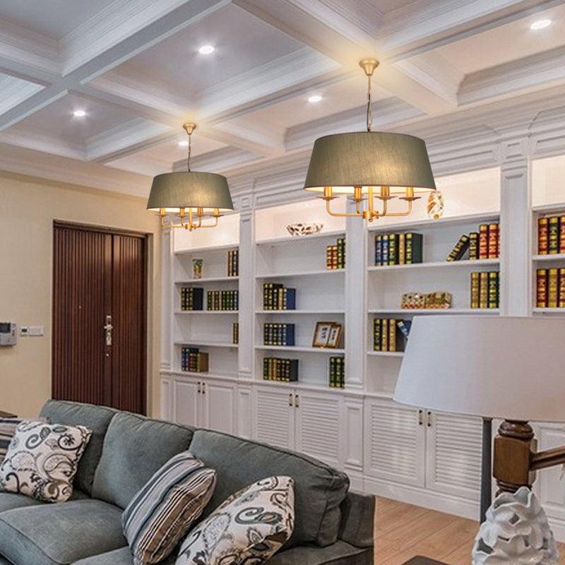 4 Lights Living Room Hanging Chandelier Green White Pendant - Rebooters