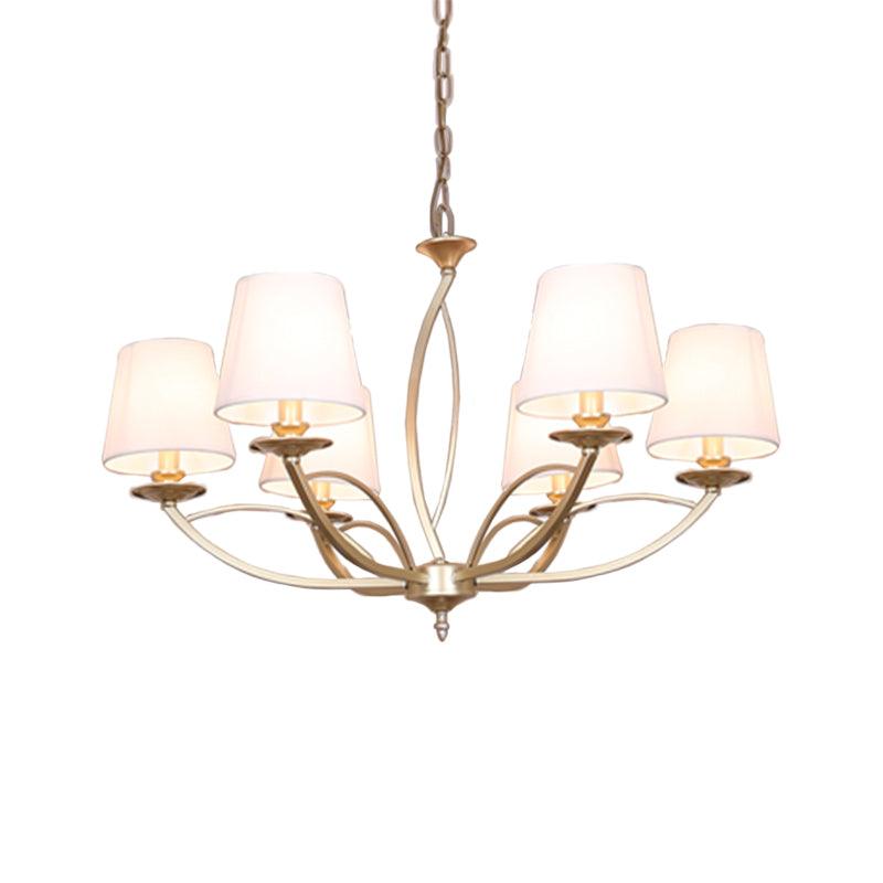 Barrel Fabric Chandelier Lighting Fixture Contemporary 4 Heads White - Rebooters