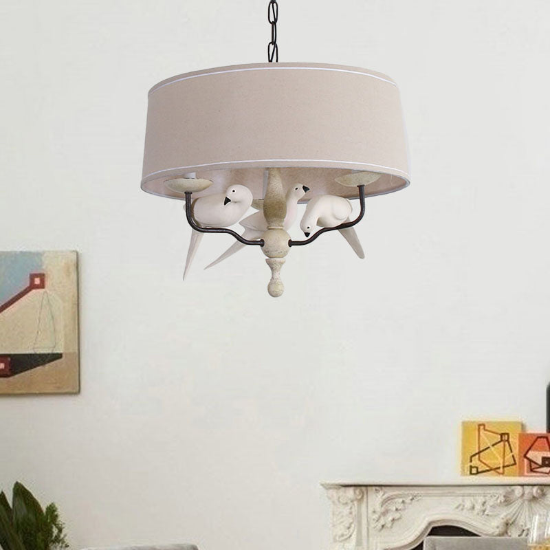 19.5"/23.5" Wide Round Hanging Pendant Light Nordic Fabric Chandelier - Rebooters