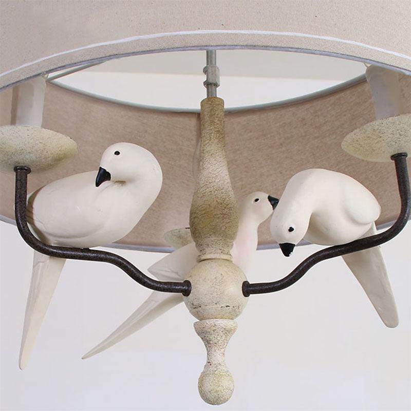 19.5"/23.5" Wide Round Hanging Pendant Light Nordic Fabric Chandelier - Rebooters