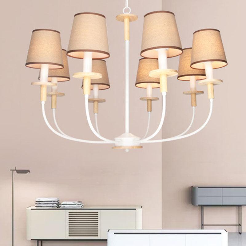 6/8 Heads Living Room Chandelier Lamp Modern Flaxen Pendant Light - Rebooters