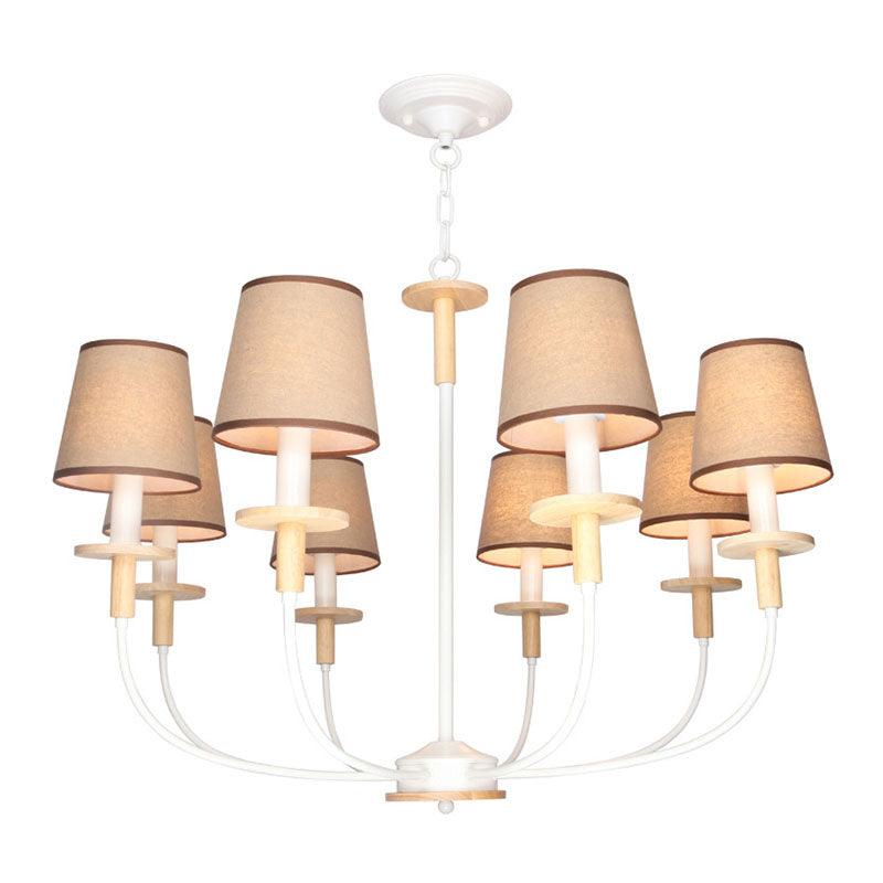 6/8 Heads Living Room Chandelier Lamp Modern Flaxen Pendant Light - Rebooters