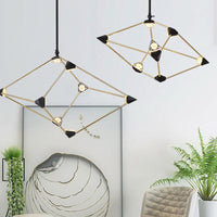 25"/31.5" Wide Diamond Metal Pendant Light Contemporary Black LED Chandelier - Rebooters