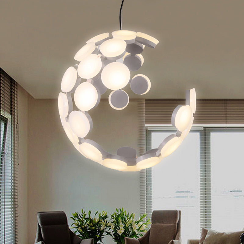 White Molecular Hanging Ceiling Light Contemporary Acrylic LED Chandelier - Rebooters