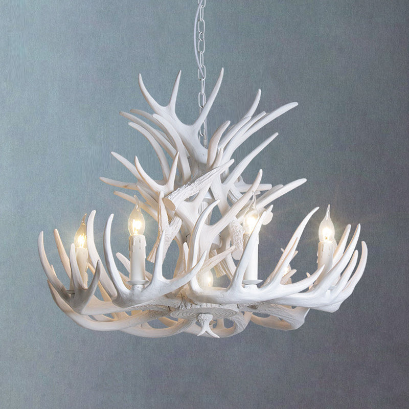 White Antler Chandelier Lighting Rustic Resin 9/12 Heads Fixture - Rebooters