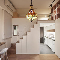 3/5 Lights Flower Chandelier Light Fixture Antique Bronze Cut Glass Suspension Pendant 12 16 Wide - Rebooters