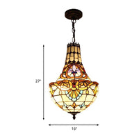 3/5 Lights Flower Chandelier Light Fixture Antique Bronze Cut Glass Suspension Pendant 12 16 Wide - Rebooters