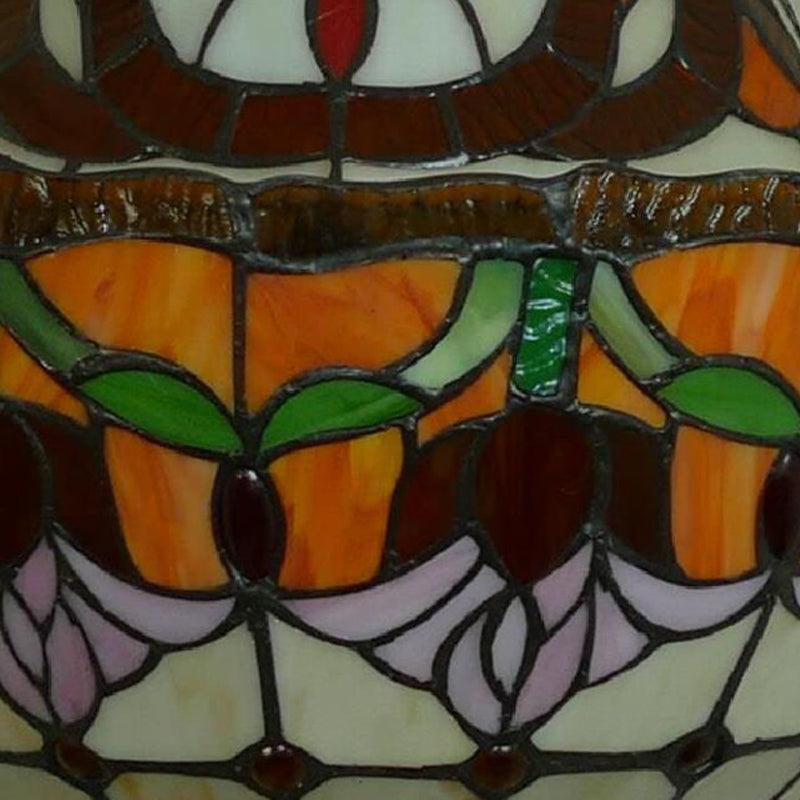 12"/16" Wide Flower Chandelier 3/5 Lights Stained Glass Pendant - Rebooters