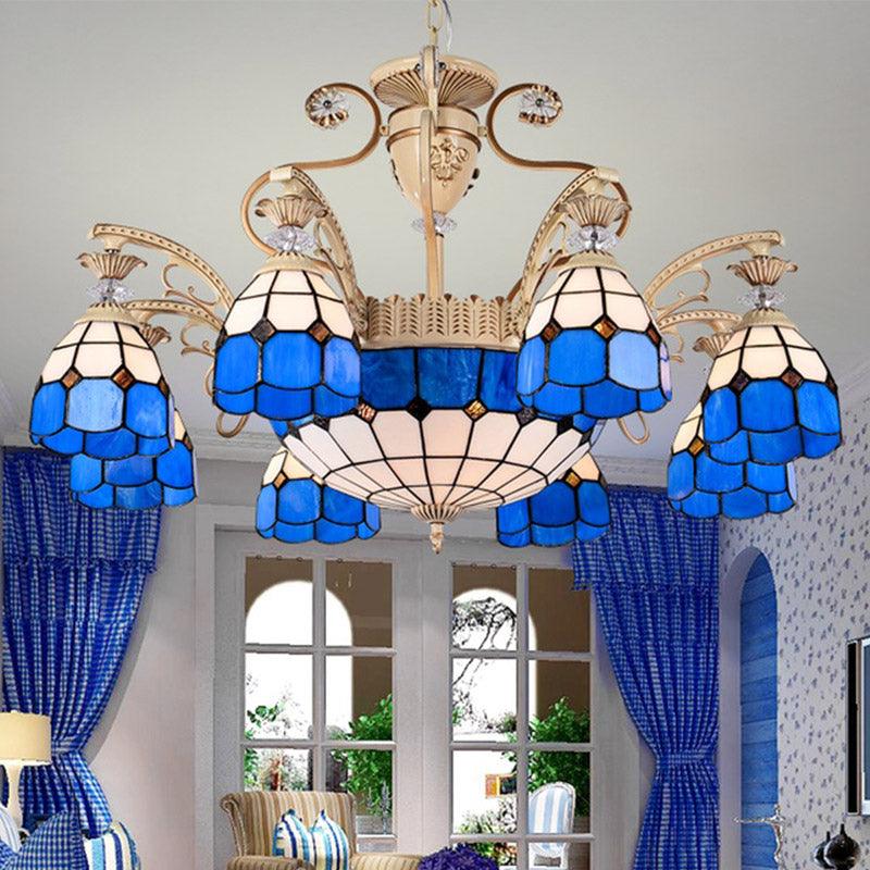 Baroque Dome Shape Chandelier Light 5/9/11 Lights Blue - Rebooters