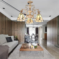 3/5 Lights Chandelier Lighting Fixture Baroque Stained Glass Lamp - Rebooters