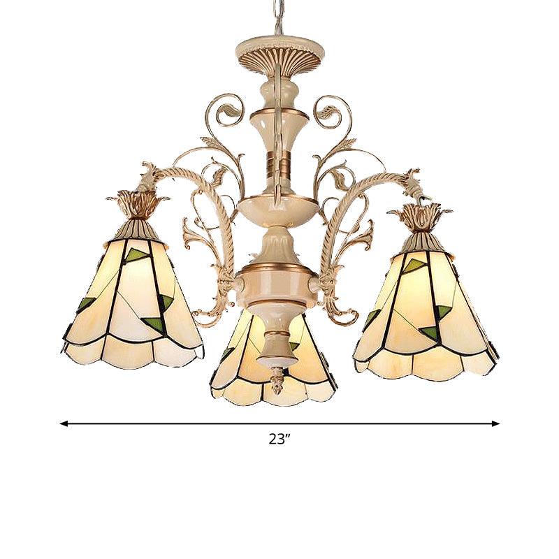 3/5 Lights Chandelier Lighting Fixture Baroque Stained Glass Lamp - Rebooters