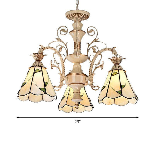 3/5 Lights Chandelier Lighting Fixture Baroque Stained Glass Lamp - Rebooters