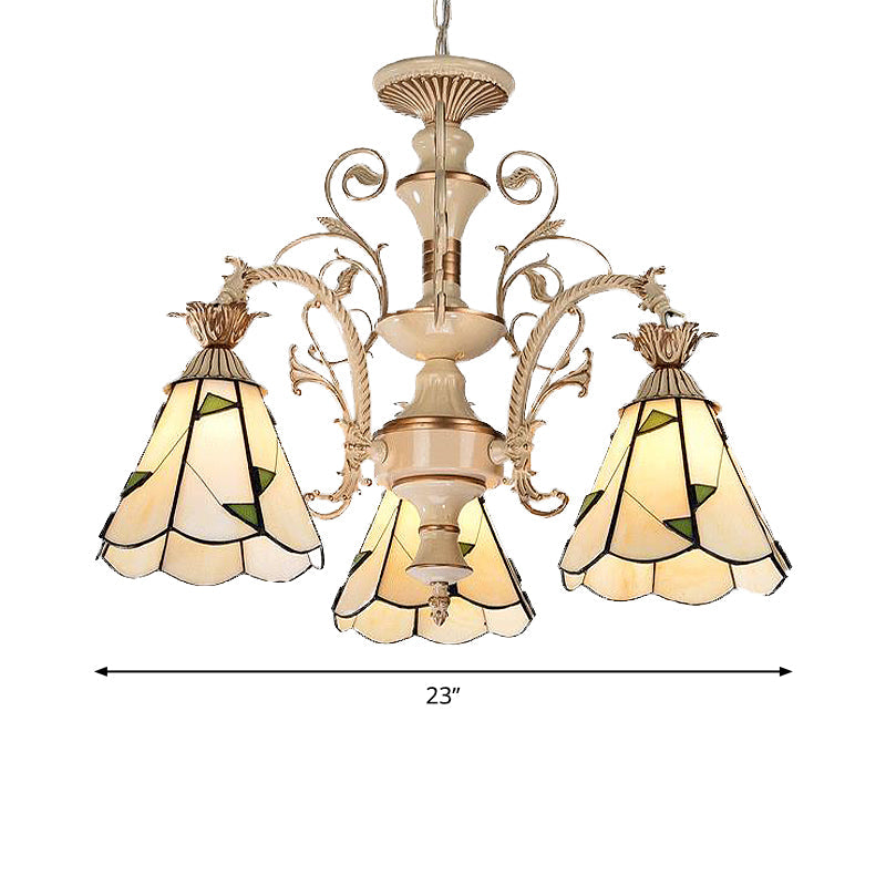 3/5 Lights Chandelier Lighting Fixture Baroque Stained Glass Lamp - Rebooters