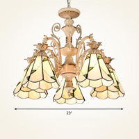 3/5 Lights Chandelier Lighting Fixture Baroque Stained Glass Lamp - Rebooters