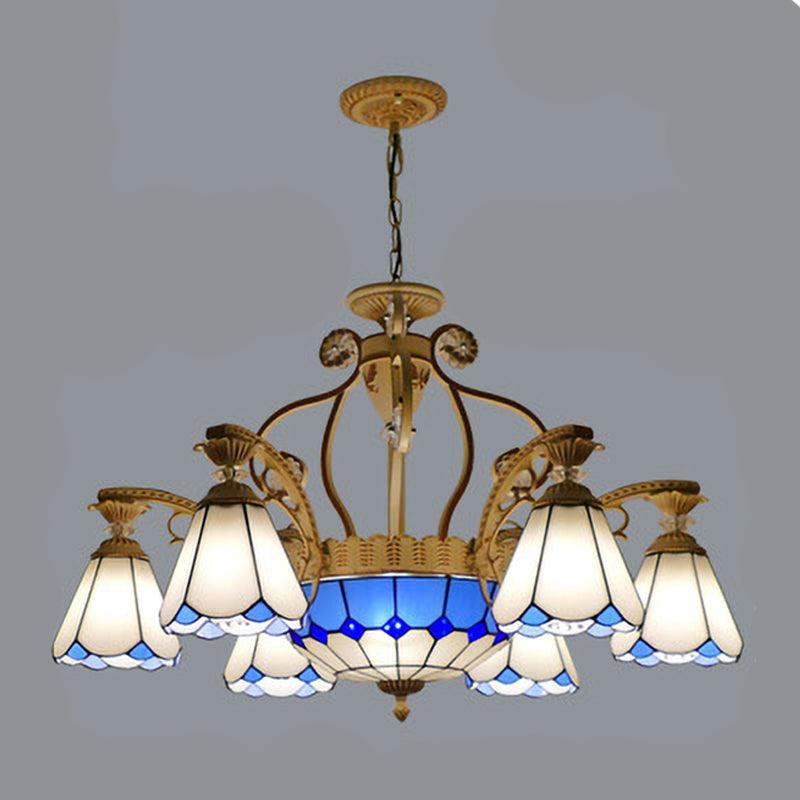 31.5"/37.5" Wide Cone Stained Glass Pendant Chandelier - Rebooters