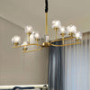 Gold Sphere Hanging Ceiling Light Modernism Crystal Chandelier - Rebooters