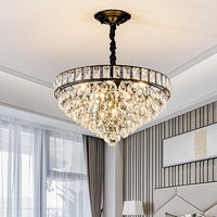 6 Heads Tapered Pendant Light Fixture Black Teardrop Chandelier - Rebooters