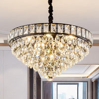 6 Heads Tapered Pendant Light Fixture Black Teardrop Chandelier - Rebooters