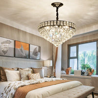 6 Heads Tapered Pendant Light Fixture Black Teardrop Chandelier - Rebooters