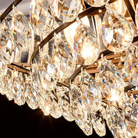 6 Heads Clear Teardrop Crystal Hanging Ceiling Light Black Cone Chandelier - Rebooters