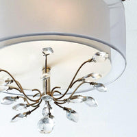 3 Heads Leaf Crystal Hanging Lamp Kit Modernism Silver Chandelier - Rebooters