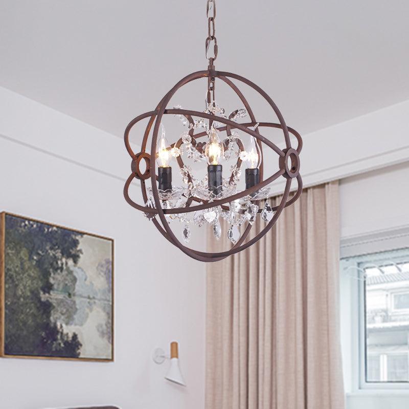 Rust Ceiling Light Crystal Drop Rust Ceiling Light Fixture Orbit 3 | Rebooters