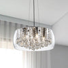 Drum Dining Room Chandelier Lighting Simple Style Crystal Drop 3 Heads - Rebooters