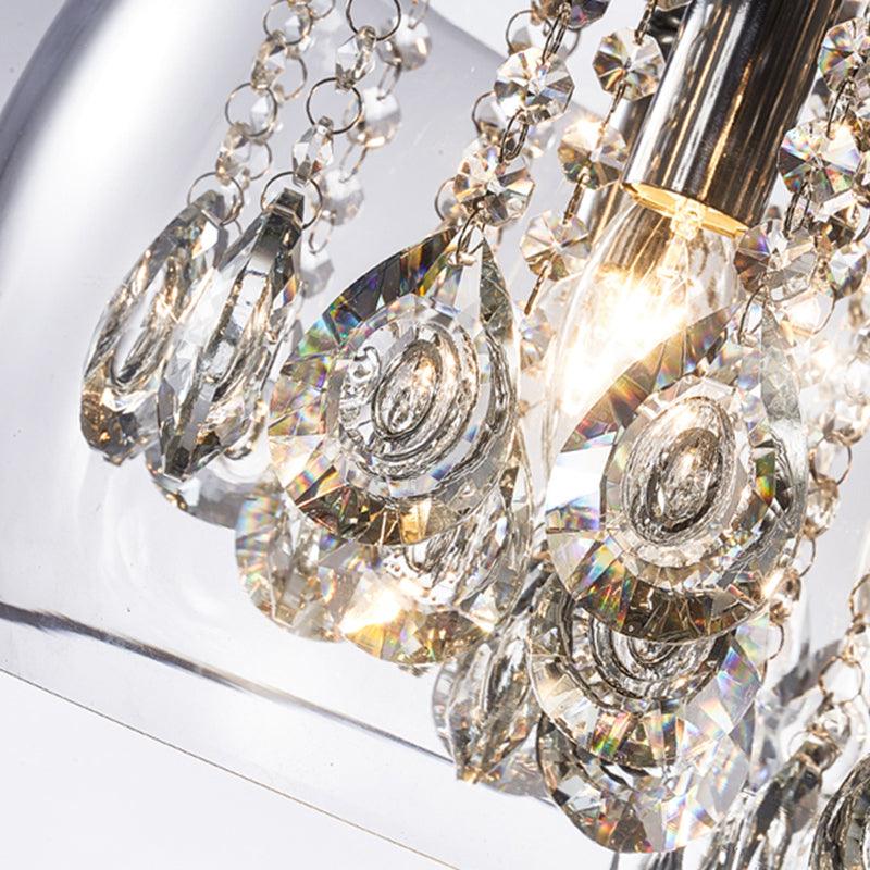 Drum Dining Room Chandelier Lighting Simple Style Crystal Drop 3 Heads - Rebooters