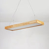 Rectangle Chandelier Lighting Nordic Wood LED Beige Pendant Light Fixture, 23.5 to 47 Inches Wide - Rebooters