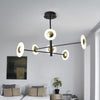 3 Tiers Bedroom Chandelier Lighting Fixture Metal 6 Lights Modern Hanging Pendant Light in Black - Rebooters