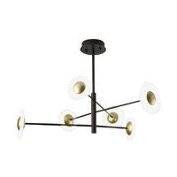 3 Tiers Bedroom Chandelier Lighting Fixture Metal 6 Lights Modern Hanging Pendant Light in Black - Rebooters