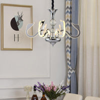 Acrylic Gooseneck Pendant Lighting Contemporary Silver LED Chandelier - Rebooters