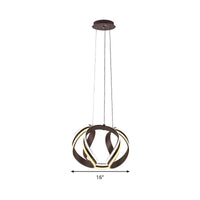Abstract Chandelier Pendant Light Modern Metal Coffee LED Hanging Light Kit - Rebooters