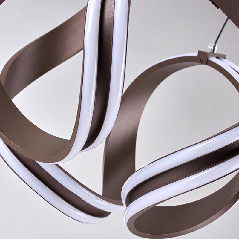 Abstract Chandelier Pendant Light Modern Metal Coffee LED Hanging Light Kit - Rebooters
