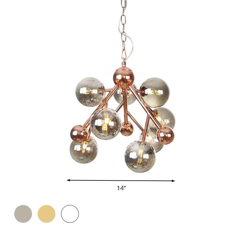 9 Lights Globe Chandelier Lighting Vintage Glass Pendant Fixture - Rebooters