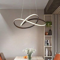 Acrylic Seamless Curve Hanging Chandelier Light Modern Coffee LED Pendant Light Fixture - Rebooters