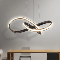Acrylic Seamless Curve Hanging Chandelier Light Modern Coffee LED Pendant Light Fixture - Rebooters