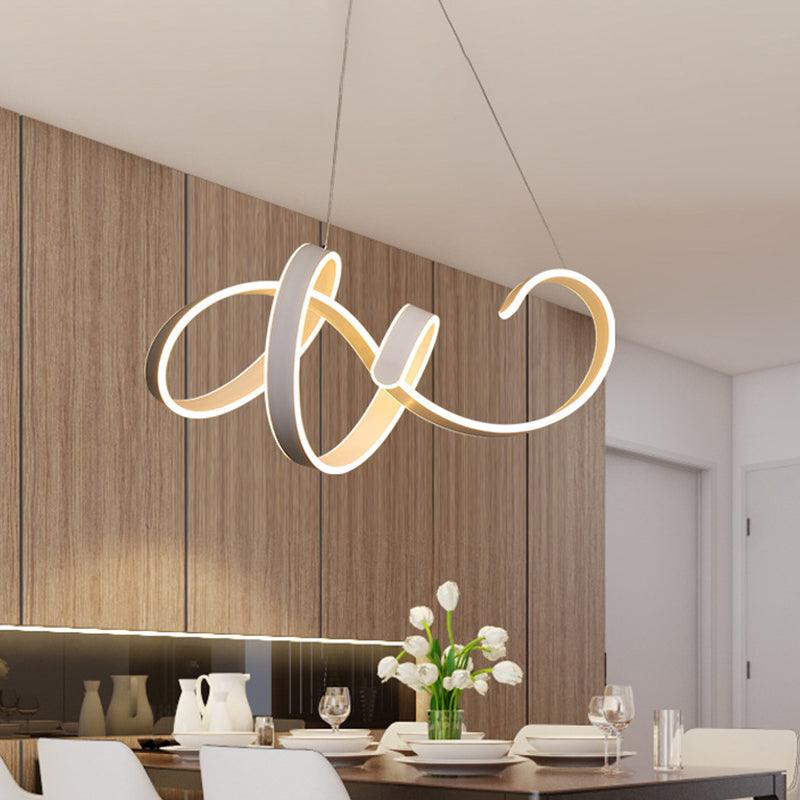 Acrylic Twist Ceiling Pendant Light Simple Style White LED Lamp - Rebooters