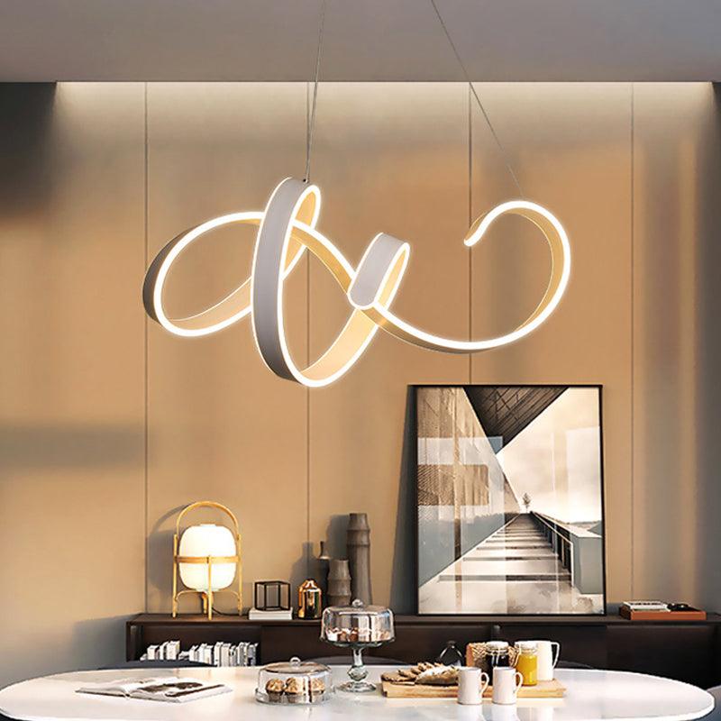 Acrylic Twist Ceiling Pendant Light Simple Style White LED Lamp - Rebooters