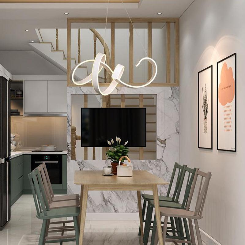 Acrylic Twist Ceiling Pendant Light Simple Style White LED Lamp - Rebooters