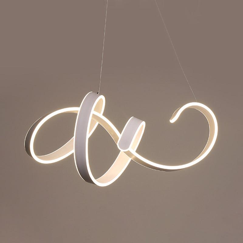 Acrylic Twist Ceiling Pendant Light Simple Style White LED Lamp - Rebooters