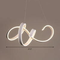 Acrylic Twist Ceiling Pendant Light Simple Style White LED Lamp - Rebooters