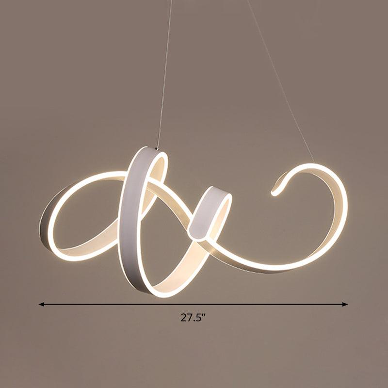 Acrylic Twist Ceiling Pendant Light Simple Style White LED Lamp - Rebooters
