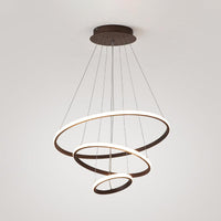 Acrylic Ring Pendant Light Simple Style Coffee Chandelier Lamp - Rebooters