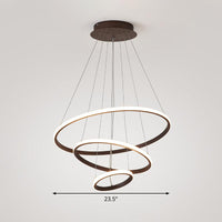 Acrylic Ring Pendant Light Simple Style Coffee Chandelier Lamp - Rebooters
